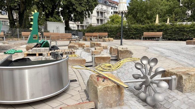 Wasserspielplatz in den Reisinger-Anlagen steht kurz vor der Freigabe Wasserspielplatz in den Reisinger-Anlagen steht kurz vor der Freigabe